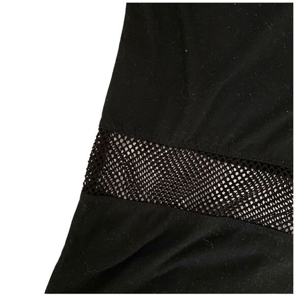 Brandy Melville Mesh See Through Panel Black Tee - One Size - Picture 4 of 5